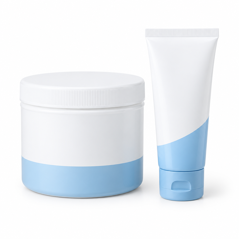 Skin barrier cream jar and tube