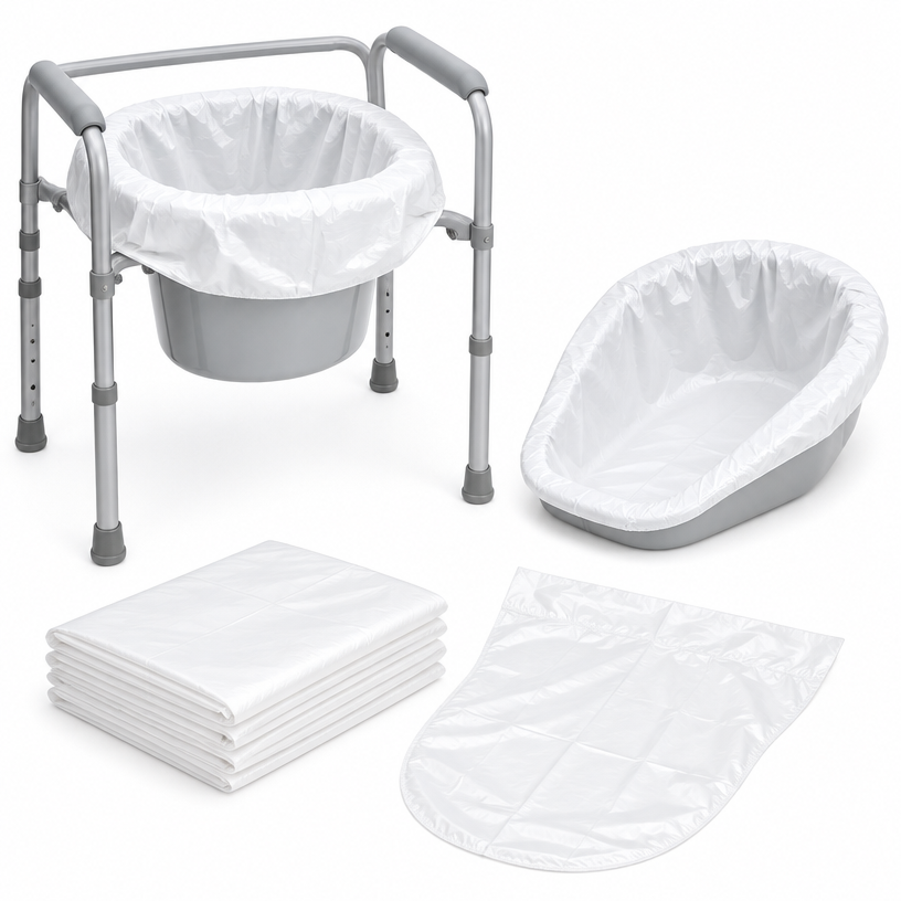Disposable commode and bedpan liners